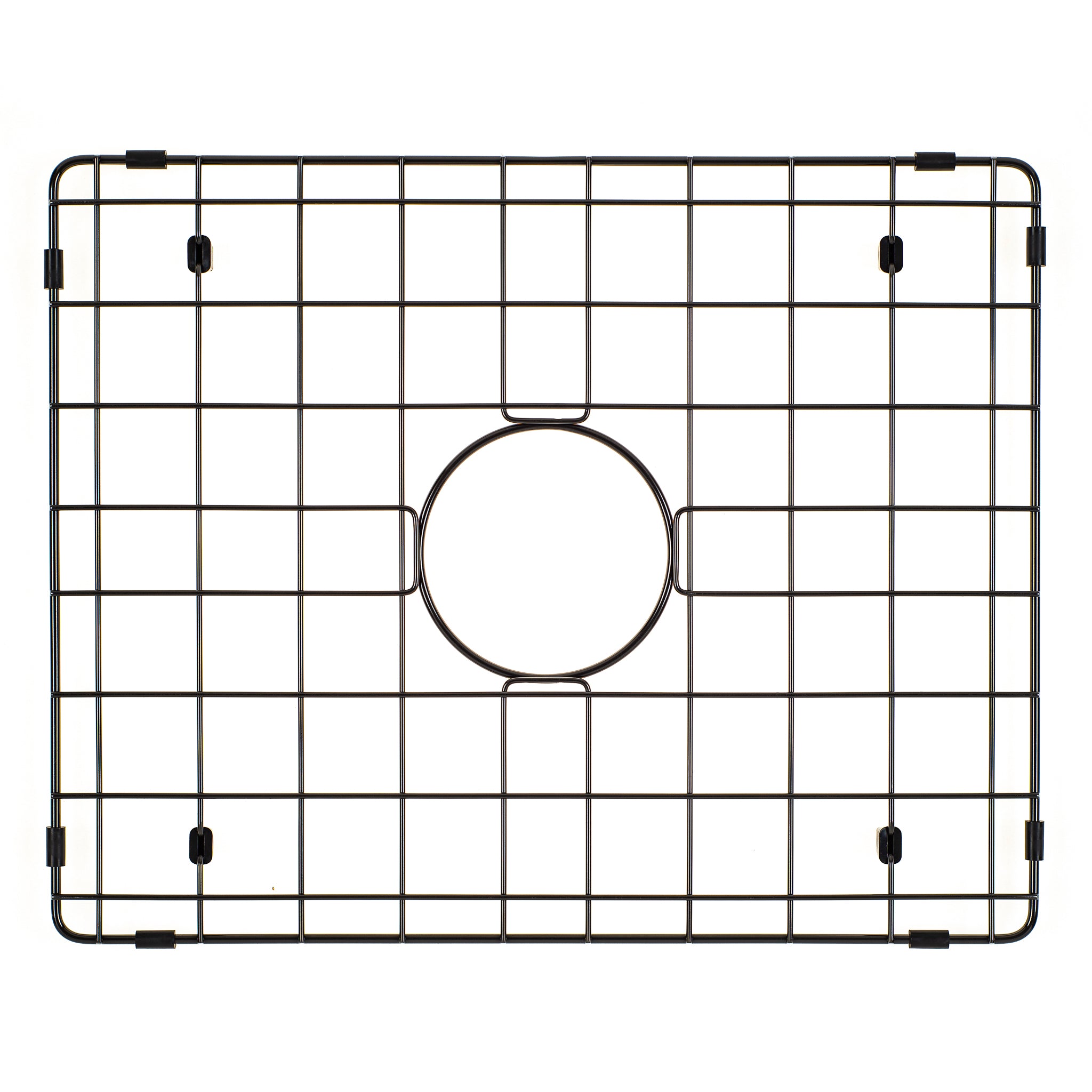 Retto II Stainless Steel Sink Grid 500 x 400mm with Centre Waste Hole, Brushed Gunmetal Black