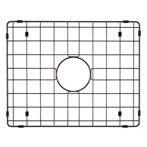 Retto II Stainless Steel Sink Grid 500 x 400mm with Centre Waste Hole, Brushed Gunmetal Black