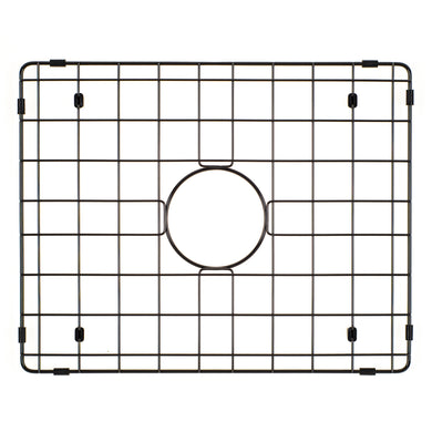 Retto II Stainless Steel Sink Grid 500 x 400mm with Centre Waste Hole, Brushed Gunmetal Black