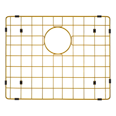 Retto II Stainless Steel Sink Grid 500 x 400mm with Rear Waste Hole, Brushed Brass Gold