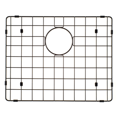 Retto II Stainless Steel Sink Grid 500 x 400mm with Rear Waste Hole, Brushed Gunmetal Black