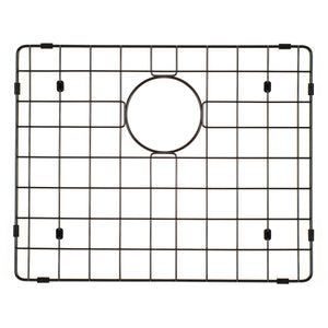 Retto II Stainless Steel Sink Grid 500 x 400mm with Rear Waste Hole, Brushed Gunmetal Black