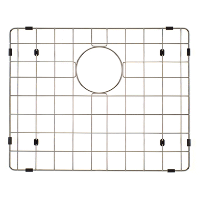Retto II Stainless Steel Sink Grid 500 x 400mm with Rear Waste Hole, Brushed SS Nickel