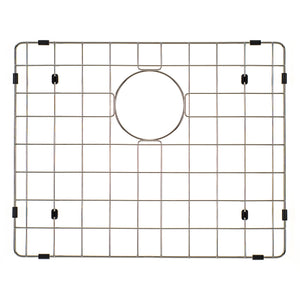 Retto II Stainless Steel Sink Grid 500 x 400mm with Rear Waste Hole, Brushed SS Nickel