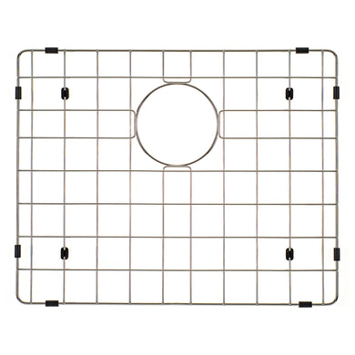 Retto II Stainless Steel Sink Grid 500 x 400mm with Rear Waste Hole, Brushed SS Nickel