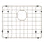 Retto II Stainless Steel Sink Grid 500 x 400mm with Rear Waste Hole, Brushed SS Nickel