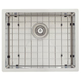 Retto II Stainless Steel Sink Grid 500 x 400mm with Rear Waste Hole, Brushed SS Nickel