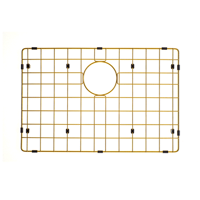 Retto II Stainless Steel Sink Grid 600 x 400mm with Rear Waste Hole, Brushed Brass Gold
