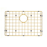 Retto II Stainless Steel Sink Grid 600 x 400mm with Rear Waste Hole, Brushed Brass Gold