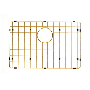 Retto II Stainless Steel Sink Grid 600 x 400mm with Rear Waste Hole, Brushed Brass Gold