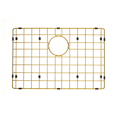 Retto II Stainless Steel Sink Grid 600 x 400mm with Rear Waste Hole, Brushed Brass Gold