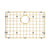 Retto II Stainless Steel Sink Grid 600 x 400mm with Rear Waste Hole, Brushed Brass Gold