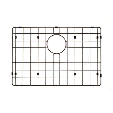 Retto II Stainless Steel Sink Grid 600 x 400mm with Rear Waste Hole, Brushed Gunmetal Black
