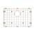 Retto II Stainless Steel Sink Grid 600 x 400mm with Rear Waste Hole, Brushed SS Nickel