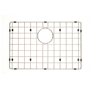 Retto II Stainless Steel Sink Grid 600 x 400mm with Rear Waste Hole, Brushed SS Nickel