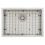 Retto II Stainless Steel Sink Grid 600 x 400mm with Rear Waste Hole, Brushed SS Nickel