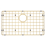 Retto II Stainless Steel Sink Grid 700 x 400mm with Rear Waste Hole, Brushed Brass Gold