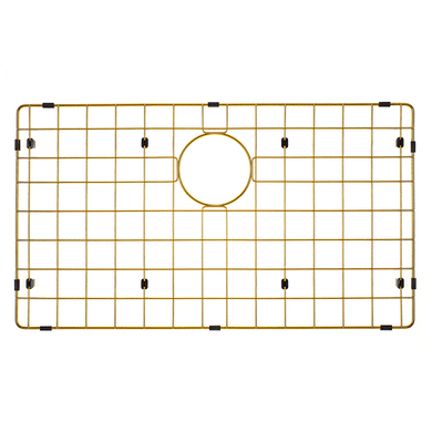 Retto II Stainless Steel Sink Grid 700 x 400mm with Rear Waste Hole, Brushed Brass Gold