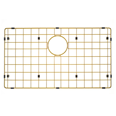 Retto II Stainless Steel Sink Grid 700 x 400mm with Rear Waste Hole, Brushed Brass Gold
