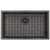 Retto II Stainless Steel Sink Grid 700 x 400mm with Rear Waste Hole, Brushed Gunmetal Black