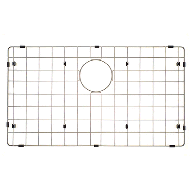 Retto II Stainless Steel Sink Grid 700 x 400mm with Rear Waste Hole, Brushed SS Nickel