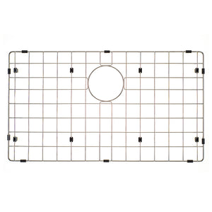 Retto II Stainless Steel Sink Grid 700 x 400mm with Rear Waste Hole, Brushed SS Nickel