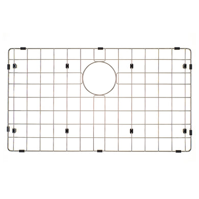 Retto II Stainless Steel Sink Grid 700 x 400mm with Rear Waste Hole, Brushed SS Nickel