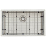 Retto II Stainless Steel Sink Grid 700 x 400mm with Rear Waste Hole, Brushed SS Nickel