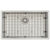 Retto II Stainless Steel Sink Grid 700 x 400mm with Rear Waste Hole, Brushed SS Nickel