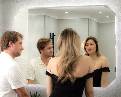 Radiant Jewel 1200mm x 900mm Backlit LED Frameless Mirror with Jewelled Edge and Demister *Clearance Stock*