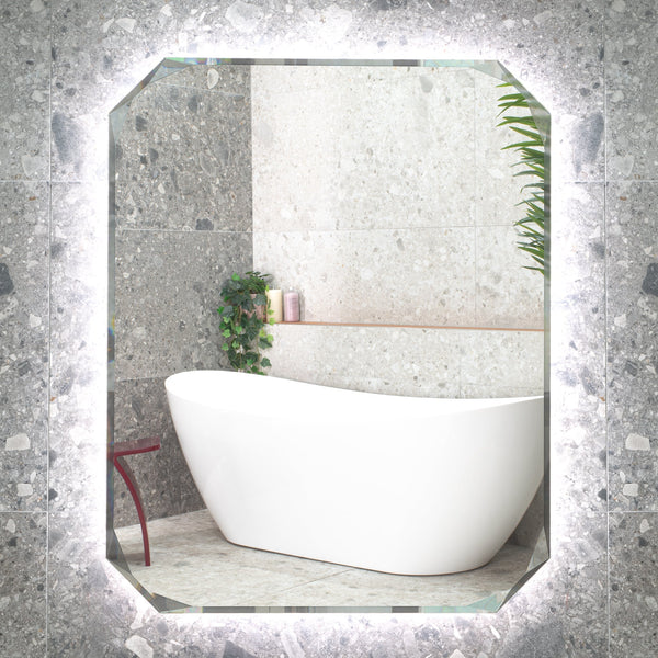 Radiant Jewel 800mm x 1000mm LED Mirror with Jewelled Edge and Demister