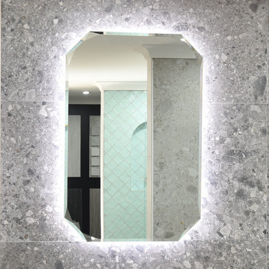 Radiant Jewel 600mm x 900mm Backlit LED Frameless Mirror with Jewelled Edge and Demister *Clearance Stock*