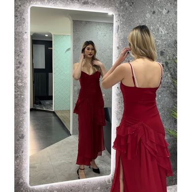 Retti Rectangular 1800mm x 900mm Frontlit and Backlit LED Frameless Mirror with Frosted Glass Border and Demister