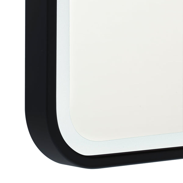 Retti Rectangular 600mm x 750mm Frontlit LED Mirror with Matte Black Frame and Demister