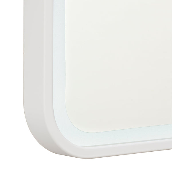 Retti Rectangular 750mm x 900mm Frontlit LED Mirror with Matte White Frame and Demister