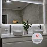 Retti Rectangular 1800mm x 900mm LED Mirror with Frosted Glass Border and Demister