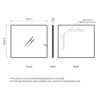 *Clearance* Retti Rectangular 450mm x 1200mm Framed Mirror, Matte White Frame