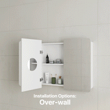 Retti Rectangular 1200mm x 750mm Mirrored Shaving Cabinet, Matte White