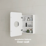 Retti Rectangular 450mm x 750mm Mirrored Shaving Cabinet, Matte White