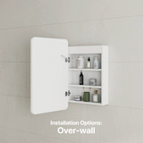 *Clearance* Retti Rectangular 450mm x 750mm Frontlit LED Mirrored Shaving Cabinet, Matte White