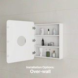 *Clearance* Retti Rectangular 600mm x 750mm Mirrored Shaving Cabinet, Matte White