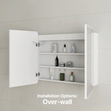 Retti Rectangular 900mm x 750mm Frontlit LED Mirrored Shaving Cabinet, Matte White