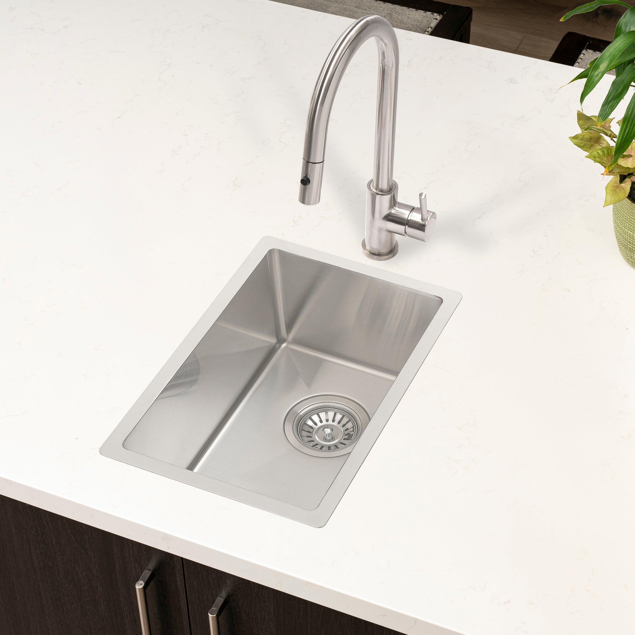 Retto II 290mm x 440mm x 230mm Small Stainless Steel Sink, Brushed SS Nickel