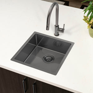 Retto II 450mm x 450mm x 230mm Stainless Steel Sink, Brushed Gunmetal Black