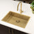 Retto II 650mm x 450mm x 230mm Stainless Steel Sink, Brushed Brass (Gold)