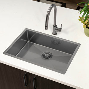 Retto II 650mm x 450mm x 230mm Stainless Steel Sink, Brushed Gunmetal Black