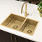 Retto II 675mm x 450mm x 230mm Stainless Steel Double Sink, Brushed Brass Gold