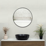 Round 600mm Framed Mirror with Matte Black Frame *Clearance Stock*
