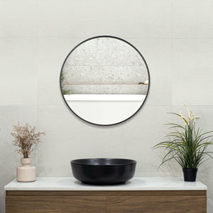 Round 600mm Mirror with Black Frame *Clearance Stock*