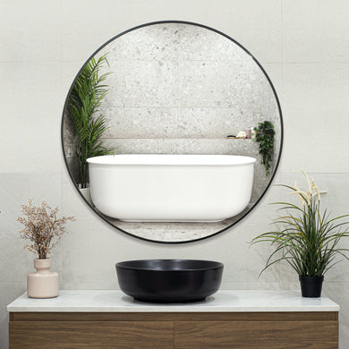 Round 900mm Mirror with Black Frame *Clearance Stock*